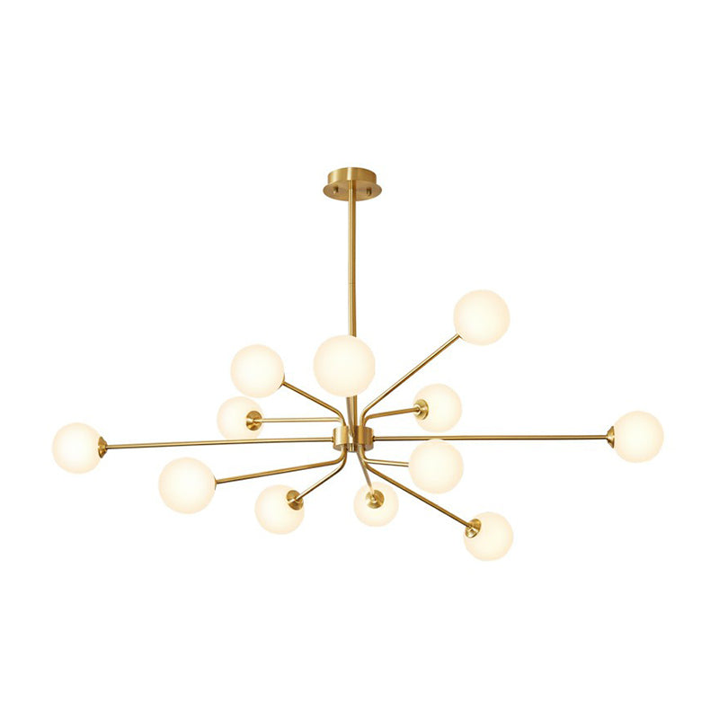 Blown Glass Sputnik Chandelier Lighting Minimalistic Brass Finish Suspension Light for Living Room Clearhalo 'Ceiling Lights' 'Chandeliers' 'Modern Chandeliers' 'Modern' Lighting' 2354326