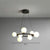 Ring Metal Chandelier Light Modern Stylish Hanging Lamp with Orb Opal Glass Shade 8 Black Clearhalo 'Ceiling Lights' 'Chandeliers' 'Modern Chandeliers' 'Modern' Lighting' 2354331