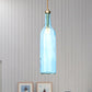 Industrial Wine Bottle Hanging Lamp 1 Light Glass Ceiling Pendant Light with Adjustable Cord in Smoke Grey/Green Clearhalo 'Ceiling Lights' 'Glass shade' 'Glass' 'Industrial Pendants' 'Industrial' 'Middle Century Pendants' 'Pendant Lights' 'Pendants' 'Tiffany' Lighting' 235497