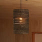 1 Light Corrugated Paper Hanging Lamp Asian Style Brown High Waist Shade Restaurant Pendant Light Clearhalo 'Ceiling Lights' 'Modern Pendants' 'Modern' 'Pendant Lights' 'Pendants' Lighting' 235600