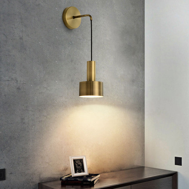 Postmodern Small Wall Hanging Light Metallic Single-Bulb Bedside Reading Wall Lamp Clearhalo 'Cast Iron' 'Glass' 'Industrial' 'Modern wall lights' 'Modern' 'Tiffany' 'Traditional wall lights' 'Wall Lamps & Sconces' 'Wall Lights' Lighting' 2356757