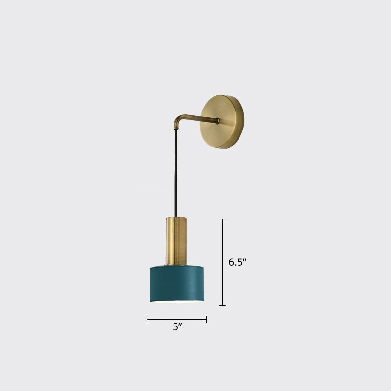 Postmodern Small Wall Hanging Light Metallic Single-Bulb Bedside Reading Wall Lamp Dark Blue Clearhalo 'Cast Iron' 'Glass' 'Industrial' 'Modern wall lights' 'Modern' 'Tiffany' 'Traditional wall lights' 'Wall Lamps & Sconces' 'Wall Lights' Lighting' 2356759