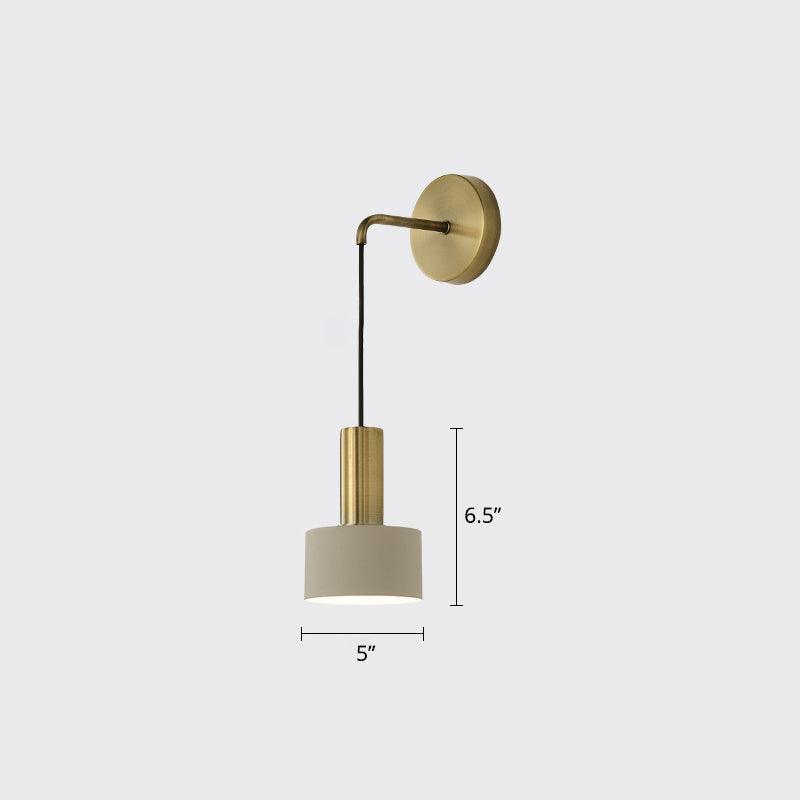 Postmodern Small Wall Hanging Light Metallic Single-Bulb Bedside Reading Wall Lamp White Clearhalo 'Cast Iron' 'Glass' 'Industrial' 'Modern wall lights' 'Modern' 'Tiffany' 'Traditional wall lights' 'Wall Lamps & Sconces' 'Wall Lights' Lighting' 2356769
