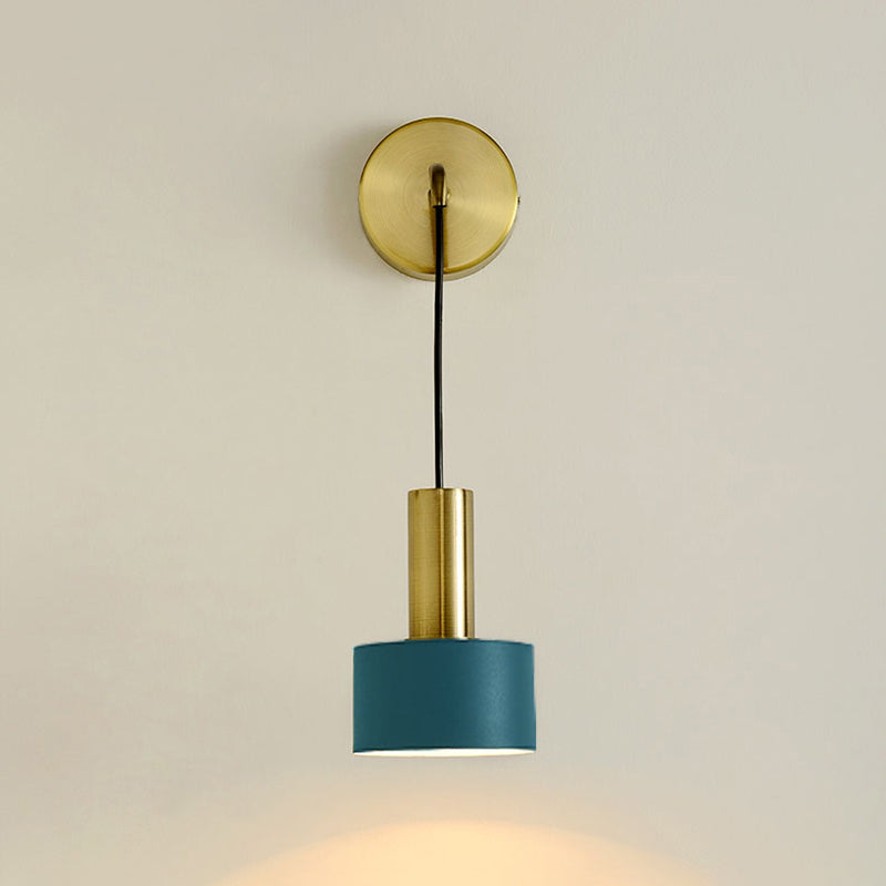 Postmodern Small Wall Hanging Light Metallic Single-Bulb Bedside Reading Wall Lamp Clearhalo 'Cast Iron' 'Glass' 'Industrial' 'Modern wall lights' 'Modern' 'Tiffany' 'Traditional wall lights' 'Wall Lamps & Sconces' 'Wall Lights' Lighting' 2356770