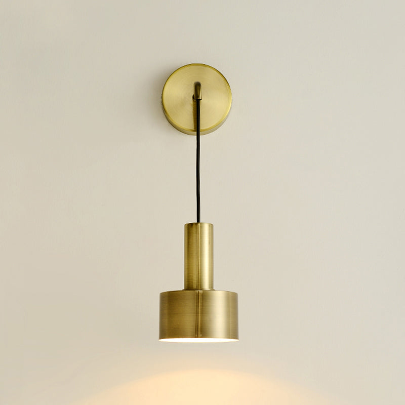 Postmodern Small Wall Hanging Light Metallic Single-Bulb Bedside Reading Wall Lamp Clearhalo 'Cast Iron' 'Glass' 'Industrial' 'Modern wall lights' 'Modern' 'Tiffany' 'Traditional wall lights' 'Wall Lamps & Sconces' 'Wall Lights' Lighting' 2356772