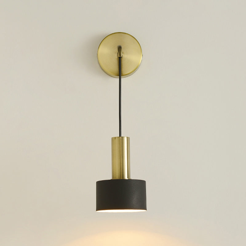 Postmodern Small Wall Hanging Light Metallic Single-Bulb Bedside Reading Wall Lamp Clearhalo 'Cast Iron' 'Glass' 'Industrial' 'Modern wall lights' 'Modern' 'Tiffany' 'Traditional wall lights' 'Wall Lamps & Sconces' 'Wall Lights' Lighting' 2356774