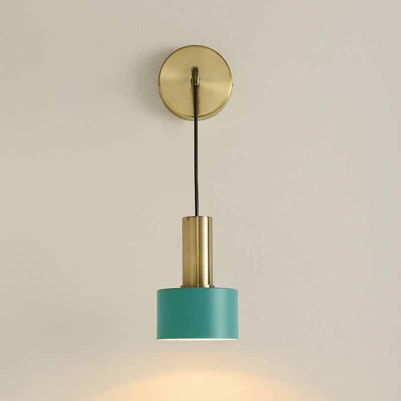 Postmodern Small Wall Hanging Light Metallic Single-Bulb Bedside Reading Wall Lamp Clearhalo 'Cast Iron' 'Glass' 'Industrial' 'Modern wall lights' 'Modern' 'Tiffany' 'Traditional wall lights' 'Wall Lamps & Sconces' 'Wall Lights' Lighting' 2356776