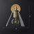 Conic Bedside Wall Mount Light Clear Glass 1-Light Minimalistic Sconce Lamp in Brass 1.0 Brass Clearhalo 'Cast Iron' 'Glass' 'Industrial' 'Modern wall lights' 'Modern' 'Tiffany' 'Traditional wall lights' 'Wall Lamps & Sconces' 'Wall Lights' Lighting' 2356815