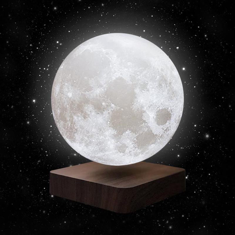 Plastic Moon Shaped Table Light Decorative LED White Maglev Nightstand Lamp for Child Room Clearhalo 'Lamps' 'Table Lamps' Lighting' 2356825