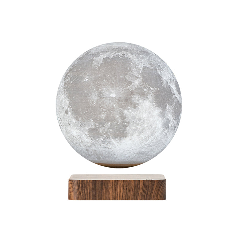 Plastic Moon Shaped Table Light Decorative LED White Maglev Nightstand Lamp for Child Room Dark Wood Clearhalo 'Lamps' 'Table Lamps' Lighting' 2356826