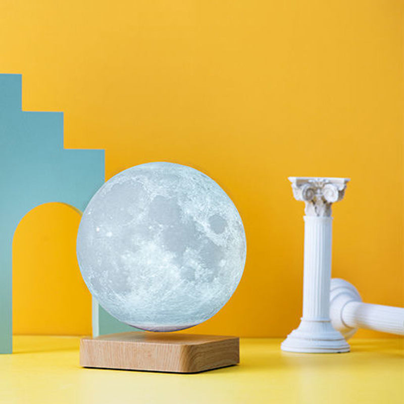 Plastic Moon Shaped Table Light Decorative LED White Maglev Nightstand Lamp for Child Room Clearhalo 'Lamps' 'Table Lamps' Lighting' 2356829