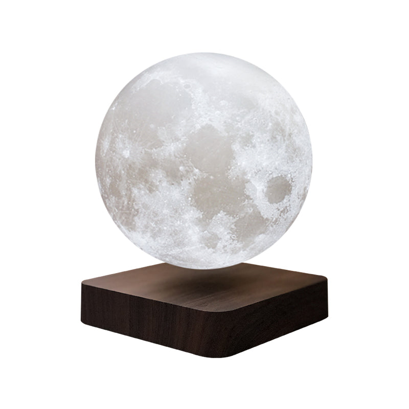 Kids Moon Sphere Maglev Table Lamp Plastic Bedside LED Night Lighting in White-Wood Clearhalo 'Lamps' 'Table Lamps' Lighting' 2356837