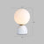 Globe Ivory Glass Nightstand Light Nordic 1 Bulb Table Light with Marble Pedestal White Clearhalo 'Lamps' 'Table Lamps' Lighting' 2356845