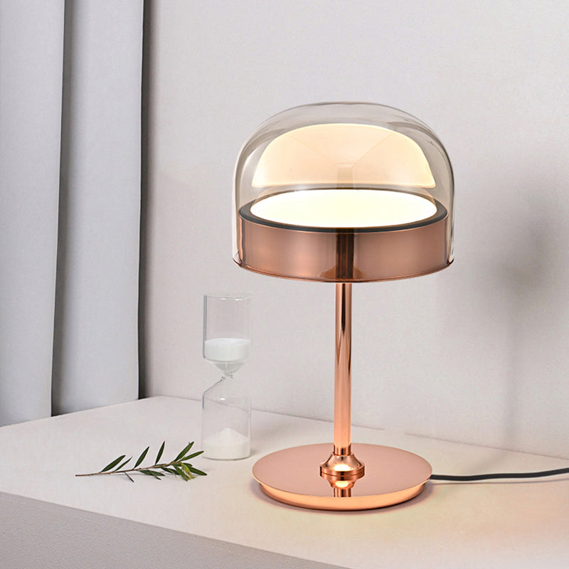 Glass Dome Shaped Night Table Light Nordic Style LED Nightstand Lamp for Bedroom Clearhalo 'Lamps' 'Table Lamps' Lighting' 2356873