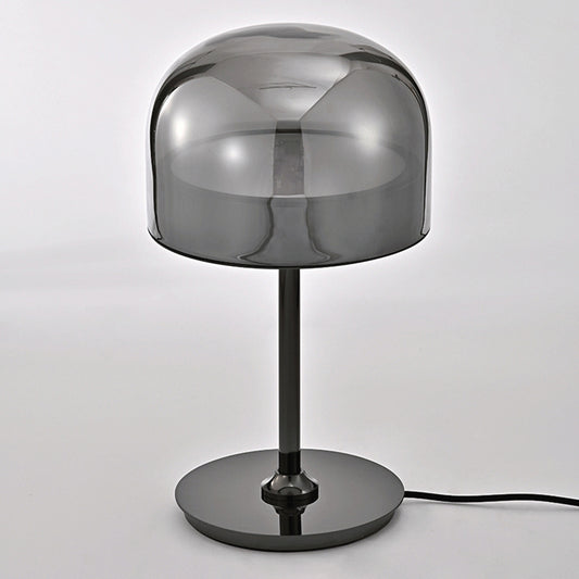 Glass Dome Shaped Night Table Light Nordic Style LED Nightstand Lamp for Bedroom Smoke Gray 14" Clearhalo 'Lamps' 'Table Lamps' Lighting' 2356874