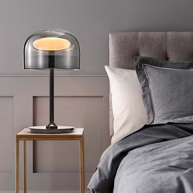 Glass Dome Shaped Night Table Light Nordic Style LED Nightstand Lamp for Bedroom Clearhalo 'Lamps' 'Table Lamps' Lighting' 2356877