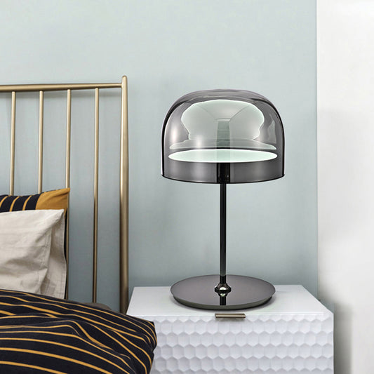 Glass Dome Shaped Night Table Light Nordic Style LED Nightstand Lamp for Bedroom Clearhalo 'Lamps' 'Table Lamps' Lighting' 2356879
