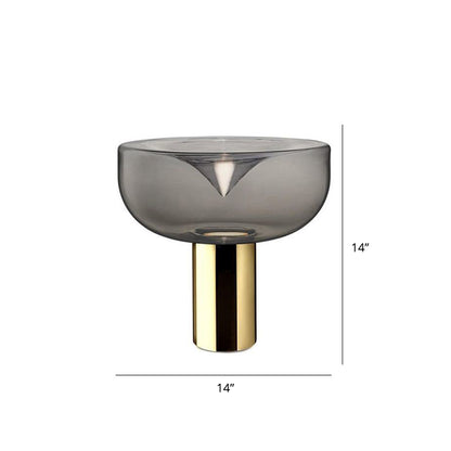 Bowl Glass Night Light Minimalism 1-Bulb Table Lamp with Open Top Design for Bedroom Gold Clearhalo 'Lamps' 'Table Lamps' Lighting' 2356890