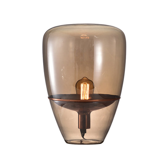 Conical Nightstand Light Designer Style Glass Single-Bulb Table Lamp for Living Room Amber Clearhalo 'Lamps' 'Table Lamps' Lighting' 2356893