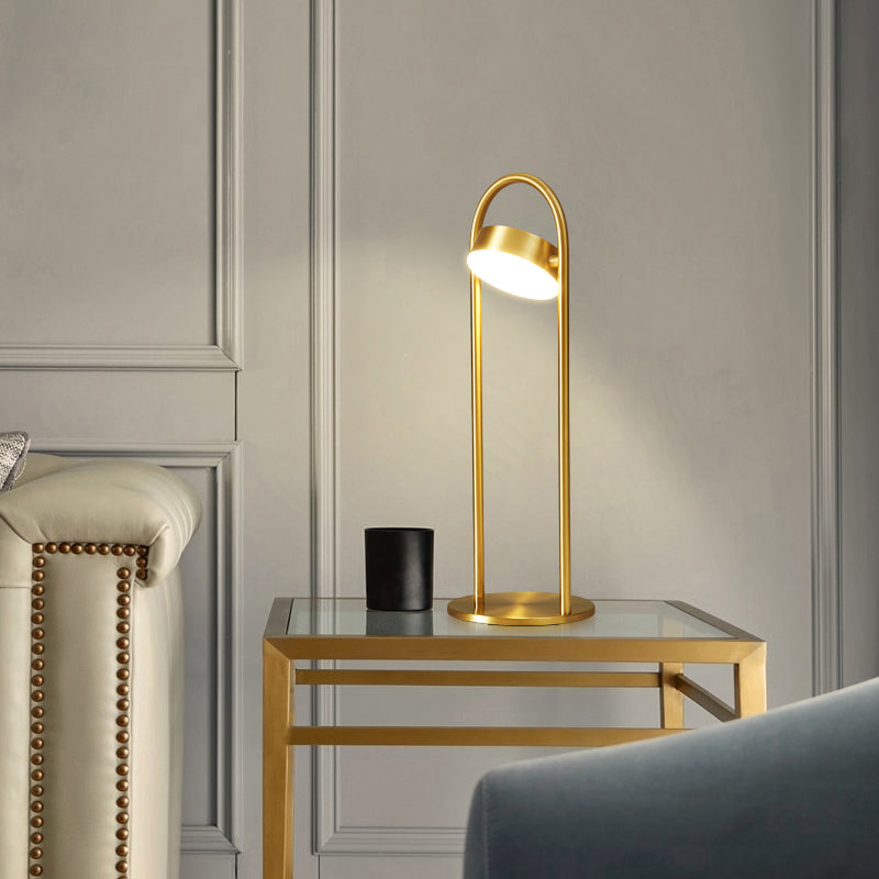 Bend Metallic Nightstand Lamp Postmodern Brass LED Table Lighting for Living Room Clearhalo 'Lamps' 'Table Lamps' Lighting' 2356912