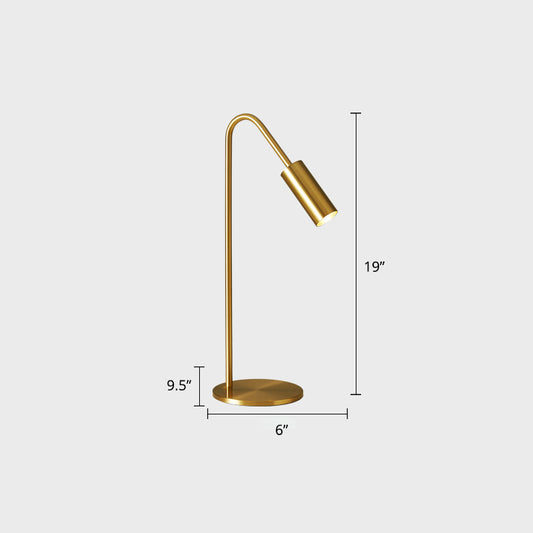 Bend Metallic Nightstand Lamp Postmodern Brass LED Table Lighting for Living Room Brass Curved Clearhalo 'Lamps' 'Table Lamps' Lighting' 2356913