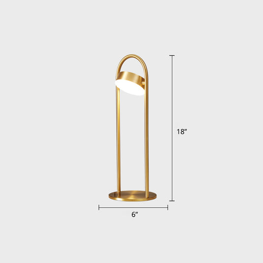 Bend Metallic Nightstand Lamp Postmodern Brass LED Table Lighting for Living Room Brass Up Clearhalo 'Lamps' 'Table Lamps' Lighting' 2356917