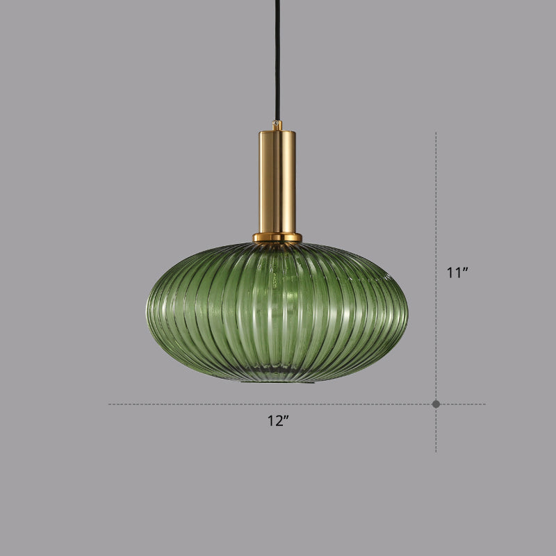 Modern Bottle Shaped Hanging Light Ribbed Glass 1 Bulb Dining Room Pendant Lighting Fixture Blackish Green 12" Clearhalo 'Ceiling Lights' 'Chandeliers' 'Glass shade' 'Glass' 'Modern Pendants' 'Modern' 'Pendant Lights' 'Pendants' Lighting' 2356983