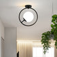 Ball and Ring Corridor Ceiling Light Glass 1-Light Minimalist Semi Flush Mount Light Clearhalo 'Ceiling Lights' 'Close To Ceiling Lights' 'Close to ceiling' 'Semi-flushmount' Lighting' 2357060