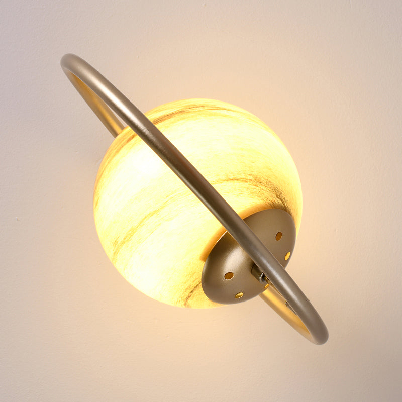 Ball and Ring Corridor Ceiling Light Glass 1-Light Minimalist Semi Flush Mount Light Clearhalo 'Ceiling Lights' 'Close To Ceiling Lights' 'Close to ceiling' 'Semi-flushmount' Lighting' 2357062