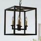 Vintage Cubic Chandelier Lighting with Cage Shade 4 Lights Metal Small Hanging Lamp in Black for Bathroom Clearhalo 'Ceiling Lights' 'Chandeliers' 'Modern Chandeliers' 'Modern' Lighting' 235718