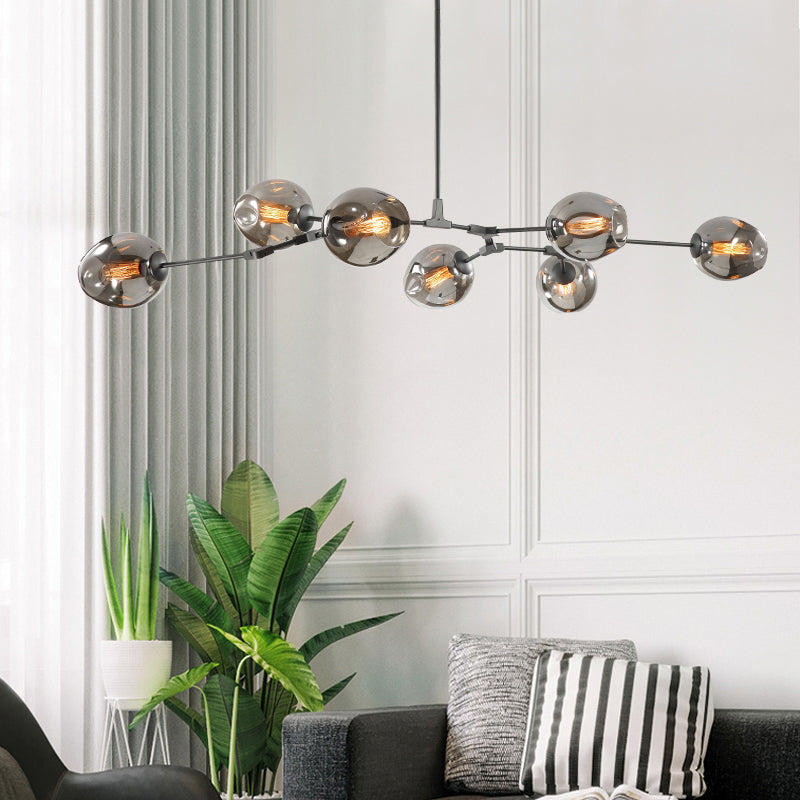 Molecule Dimpled Glass Pendant Lamp Designer Style Chandelier Light for Living Room Clearhalo 'Ceiling Lights' 'Chandeliers' 'Modern Chandeliers' 'Modern' Lighting' 2357219