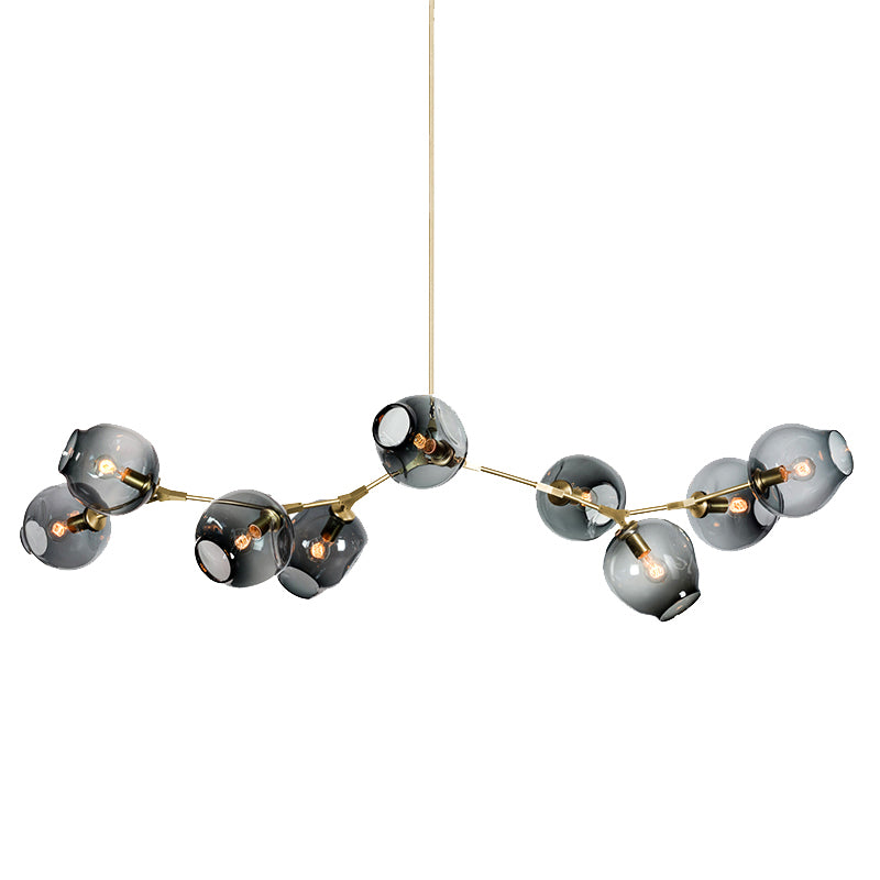Molecule Dimpled Glass Pendant Lamp Designer Style Chandelier Light for Living Room Clearhalo 'Ceiling Lights' 'Chandeliers' 'Modern Chandeliers' 'Modern' Lighting' 2357221