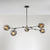 Molecule Dimpled Glass Pendant Lamp Designer Style Chandelier Light for Living Room 5 Black Smoke Grey Clearhalo 'Ceiling Lights' 'Chandeliers' 'Modern Chandeliers' 'Modern' Lighting' 2357231