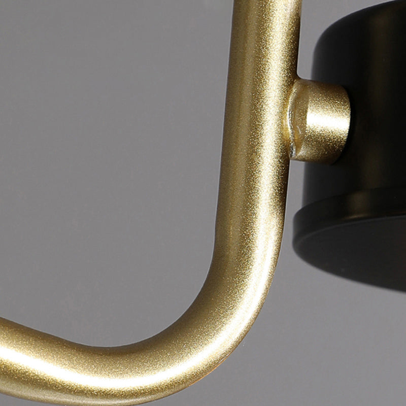 Bowl Shaped Restaurant Hanging Lighting Glass Postmodern Chandelier with Grip in Black-Brass Clearhalo 'Ceiling Lights' 'Chandeliers' 'Modern Chandeliers' 'Modern' Lighting' 2357287