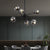 Minimalistic Ball Hanging Ceiling Light Glass Dining Room Chandelier Light Fixture 6 Black Smoke Grey Clearhalo 'Ceiling Lights' 'Chandeliers' 'Modern Chandeliers' 'Modern' Lighting' 2357296