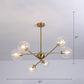 Minimalistic Ball Hanging Ceiling Light Glass Dining Room Chandelier Light Fixture 6 Gold Clear Clearhalo 'Ceiling Lights' 'Chandeliers' 'Modern Chandeliers' 'Modern' Lighting' 2357300