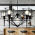 Squared Cage Iron Pendant Lighting Industrial Multi Light Restaurant Chandelier Lighting in Black Black Clearhalo 'Cast Iron' 'Ceiling Lights' 'Chandeliers' 'Industrial Chandeliers' 'Industrial' 'Metal' 'Middle Century Chandeliers' 'Rustic Chandeliers' 'Tiffany' Lighting' 235733