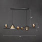 Geometric Ivory Glass Island Pendant Light Contemporary Hanging Light Fixture for Restaurant 6 Black Smoke Grey Clearhalo 'Ceiling Lights' 'Island Lights' Lighting' 2357456