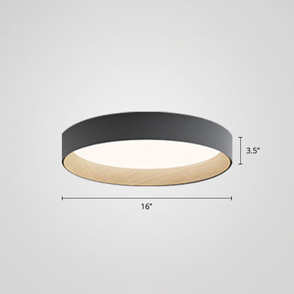 Nordic Circular LED Ceiling Flush Mount Metal Kitchen Flush Mount Lamp with Acrylic Diffuser Grey 16" White Clearhalo 'Ceiling Lights' 'Close To Ceiling Lights' 'Close to ceiling' 'Flush mount' Lighting' 2357484