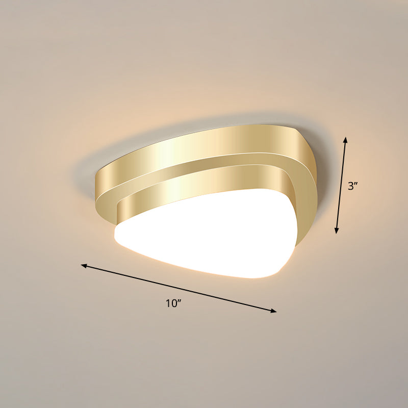 Geometric Small Aisle Ceiling Light Metal Simplicity LED Flush Mount Fixture in Gold Gold Triangle Clearhalo 'Ceiling Lights' 'Close To Ceiling Lights' 'Close to ceiling' 'Flush mount' Lighting' 2357499