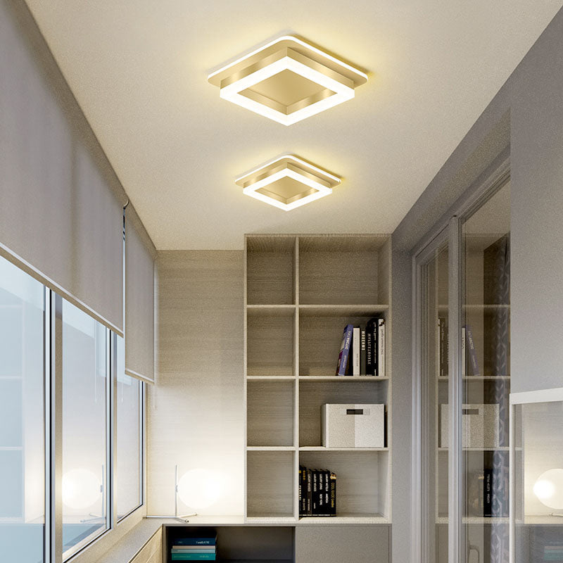 Loop Shaped LED Flush Mount Fixture Simple Style Metal Entryway Ceiling Flush Light Clearhalo 'Ceiling Lights' 'Close To Ceiling Lights' 'Close to ceiling' 'Flush mount' Lighting' 2357530