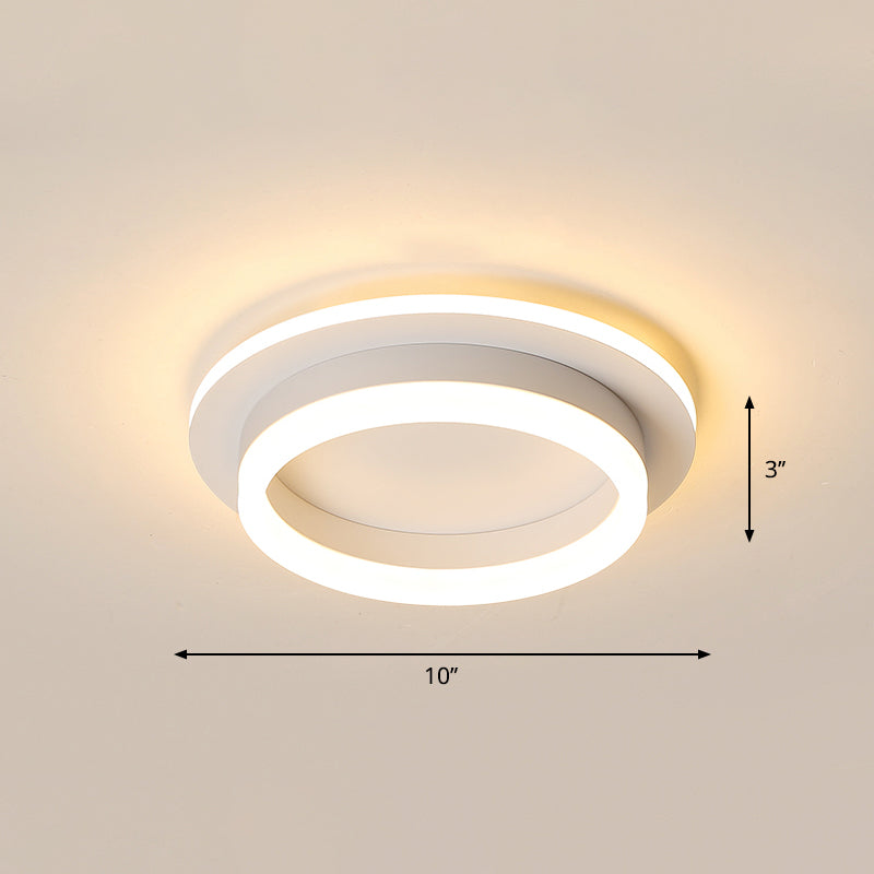Loop Shaped LED Flush Mount Fixture Simple Style Metal Entryway Ceiling Flush Light White Warm Round Clearhalo 'Ceiling Lights' 'Close To Ceiling Lights' 'Close to ceiling' 'Flush mount' Lighting' 2357533