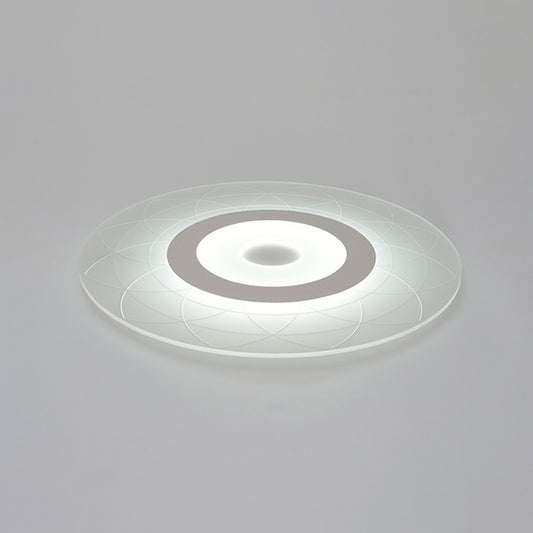 White Ultrathin Flush Ceiling Light Minimalism Acrylic LED Flush Light Fixture with Floral Pattern Clearhalo 'Ceiling Lights' 'Close To Ceiling Lights' 'Close to ceiling' 'Flush mount' Lighting' 2357542