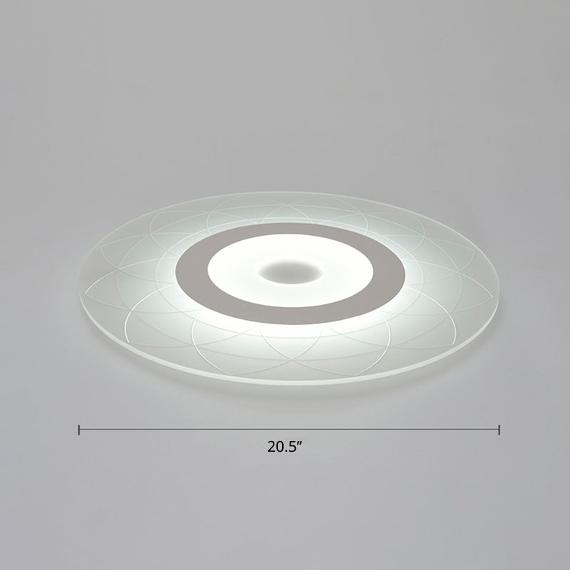 White Ultrathin Flush Ceiling Light Minimalism Acrylic LED Flush Light Fixture with Floral Pattern Clearhalo 'Ceiling Lights' 'Close To Ceiling Lights' 'Close to ceiling' 'Flush mount' Lighting' 2357543