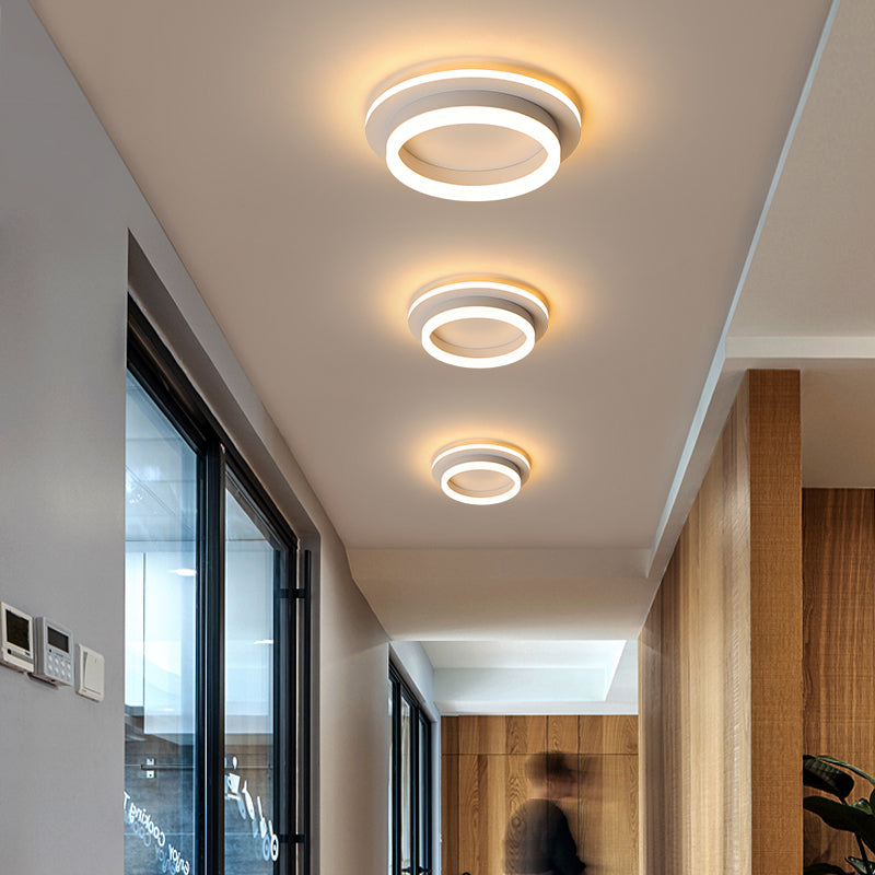 Small Corridor Flush Ceiling Light Fixture Metal Minimalist LED Flush Mount with Acrylic Diffuser Clearhalo 'Ceiling Lights' 'Close To Ceiling Lights' 'Close to ceiling' 'Flush mount' Lighting' 2357562