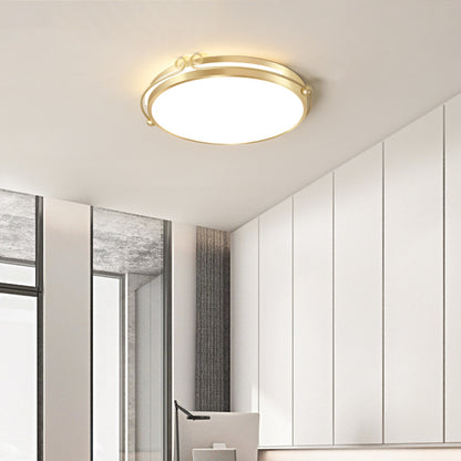 Gold Finish Round Flush Light Simple Acrylic LED Ceiling Mount Lamp with Swirl Decoration Gold Clearhalo 'Ceiling Lights' 'Close To Ceiling Lights' 'Close to ceiling' 'Flush mount' Lighting' 2357569