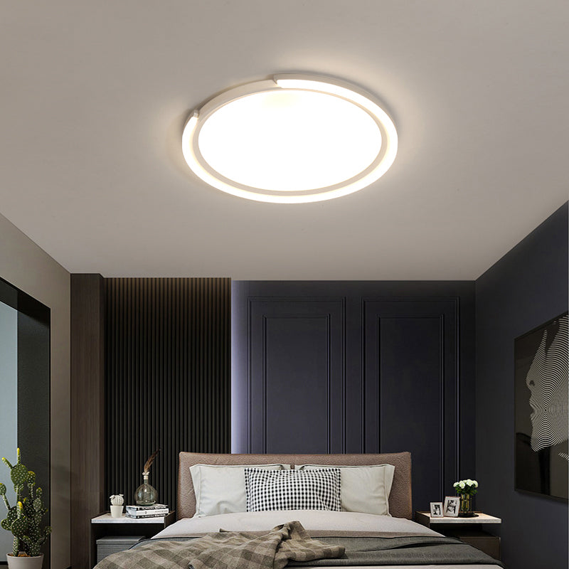 Extra-Thin Round Aluminum Ceiling Flush Nordic Style LED Flush Mount Light for Bedroom White Clearhalo 'Ceiling Lights' 'Close To Ceiling Lights' 'Close to ceiling' 'Flush mount' Lighting' 2357581