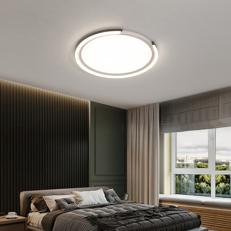 Extra-Thin Round Aluminum Ceiling Flush Nordic Style LED Flush Mount Light for Bedroom Black-White Clearhalo 'Ceiling Lights' 'Close To Ceiling Lights' 'Close to ceiling' 'Flush mount' Lighting' 2357583
