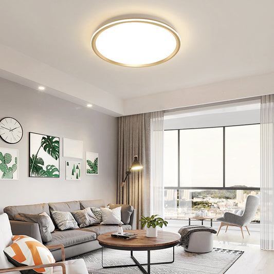 Disc Flush-Mount Light Fixture Simplicity Acrylic Bedroom LED Ceiling Lamp in Gold Clearhalo 'Ceiling Lights' 'Close To Ceiling Lights' 'Close to ceiling' 'Flush mount' Lighting' 2357593