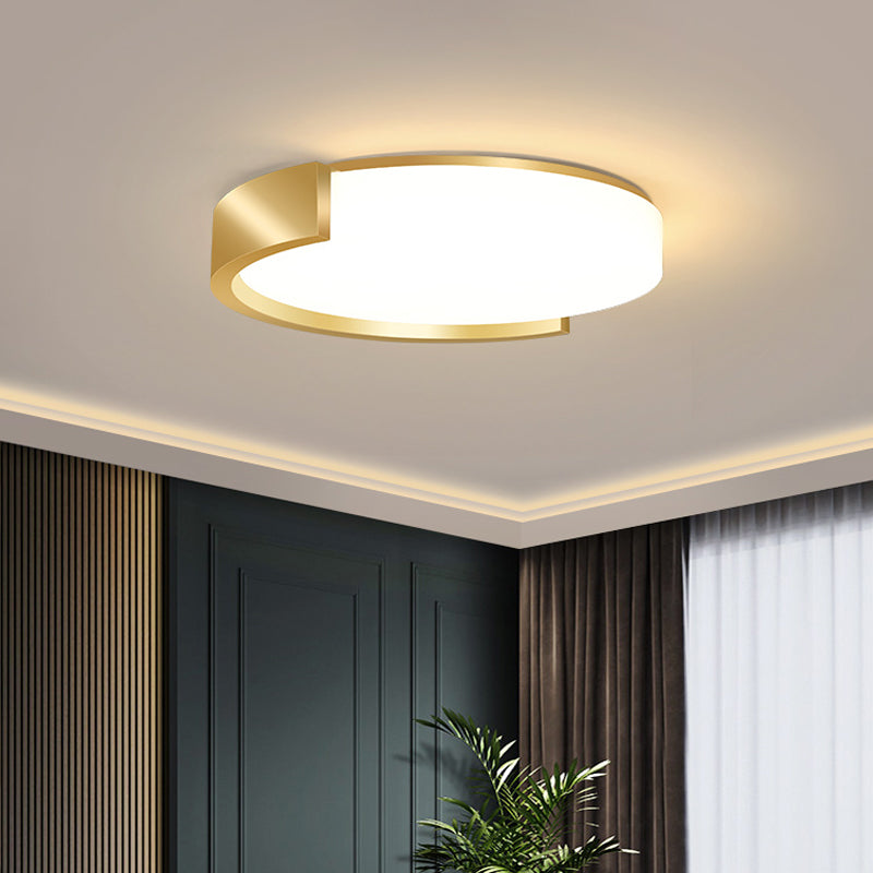 Nordic Flush Mount Lighting Gold Finish Round Ceiling Fixture with Acrylic Shade Gold 21.5" Clearhalo 'Ceiling Lights' 'Close To Ceiling Lights' 'Close to ceiling' 'Flush mount' Lighting' 2357594